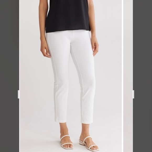 Eileen Fisher Pants - Eileen Fisher Washable Stretch Crepe Slim Ankle Pants in White Size PP